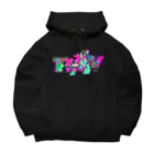 VRIGVTVSHI のアリガタシ™ NEON BLACK Big Hoodie