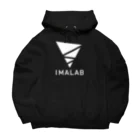 IMALABのNEW LOGO白 ビッグシルエットパーカー