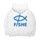 $FISHE Official Goods Storeの$FISHE Print Blue Big Hoodie