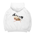 文鳥さんフォトショグッズ〜クリエイターshu〜の擬音に囲まれた白文鳥さん。 Big Hoodie