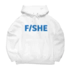 $FISHE Official Goods Storeの$FISHE Print Blue Big Hoodie