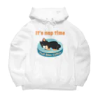 Teal Blue Coffeeのお昼寝の時間　-puppy teal- Big Hoodie