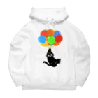 ねむ吉屋のFLY AWAY CAT(風船で飛ぶ猫) Big Hoodie