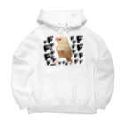 文鳥さんフォトショグッズ〜クリエイターshu〜の擬音に囲まれた白文鳥さん。 Big Hoodie