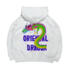 LalaHangeulのORIENTAL DRAGON（龍）英字 バックプリント Big Hoodie