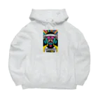 ビューティフルハードコアイラストレーション-DESIGN STOREのカラフルミュージックゴリラ Big Hoodie