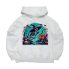 かるるんショップの骸骨紳士シリーズ　雨ニモマケズ、風ニモマケズ Big Hoodie