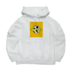 happy_25chanのサッカーボール柄Tシャツ（黄色/白） Big Hoodie