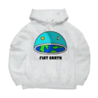 AVANT-GARDE　RESEARCH　REPORT　-アヴァンギャルド・リサーチ・リポート-のフラットアース　（FLAT　EARTH）白色背景 Big Hoodie