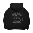 トシゾーのSUZURIのとこのキュウコン（白抜き・アーチ文字） Big Hoodie