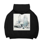 JXZOのアブストラクトアイスデザイン Big Hoodie