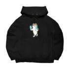 SUIMINグッズのお店の【中】ソーダアイスを意気揚々と運ぶねこ Big Hoodie