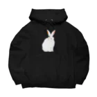 rabbit loverのフワフワうさぎ（白） Big Hoodie