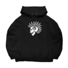 QUQU_WORKSのモヒカンスカル ホワイト Big Hoodie