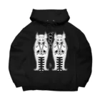 ティダのガオポーズ（線画）白線 Big Hoodie