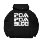 mf@PomPomBlogのPom City Four Logo（white） ビッグシルエットパーカー