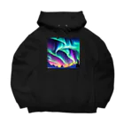 のんびりアート工房の北極のオーロラ Big Hoodie