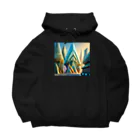 のんびりアート工房のジオメトリック都市 Big Hoodie