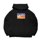 greenshopのsunset town Big Hoodie