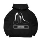 ペアTシャツ屋のシバヤさんのペア(BRIDE)ヒール_ライン(白) Big Hoodie