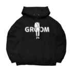 ペアTシャツ屋のシバヤさんのペア(GROOM)タキシード_白_FW Big Hoodie