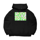 LalaHangeulのかなだらまばさ　カラフルグリーン(白地) Big Hoodie