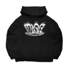 W.S.E.のWSEオリジナルロゴ　白プリント ビッグシルエットパーカー