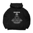 DRIPPEDのBUDDHA-仏像- 白ロゴ ビッグシルエットパーカー