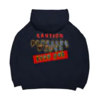 PALA's SHOP　cool、シュール、古風、和風、のcaution「parallelworld」ー立入禁止(バックプリント) ビッグシルエットパーカー