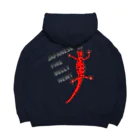 LalaHangeulのJAPANESE FIRE BELLY NEWT (アカハライモリ)　　バックプリント Big Hoodie