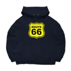 アロハスタイルハワイのU.S. Route 66  ルート66　イエロー ビッグシルエットパーカー