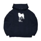 bow and arrow のパグ犬 Big Hoodie