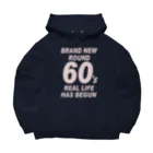 キッズモード某のROUND60 / 還暦＆アラ還を軽やかにすごすロゴ(濃色用) Big Hoodie