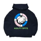 ehime@けだま&もち＆すみのAGILITY SPITZ「ぴょ〜んと飛ぶよ」 Big Hoodie