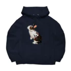 rabbit loverのフワフワうさぎ（茶ぶち） Big Hoodie