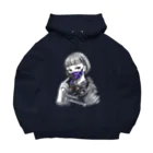 和温堂の迷彩マスク  パープル　文字白 Big Hoodie