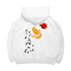 Siderunの館 B2の【バックプリント】和デザインな烏(黒) Big Hoodie