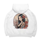 streetsnapの可愛いタトゥーだらけの女性、両面プリントパーカー、期間限定 Big Hoodie