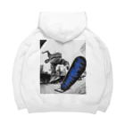 Vamp ModeのLogo(BLUE) Back print Big Hoodie| Skateboard ビッグシルエットパーカー