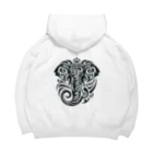 Nk-shopのElephant Tribal king Big Hoodie