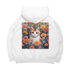 FLOWERアニマルのロココFLOWERキャットコスモス Big Hoodie