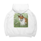 にゃんこーねこの草の中の猫 Big Hoodie