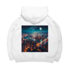 Teesignsの月夜に輝く未来都市 Big Hoodie