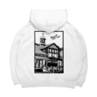 気ままに創作　よろず堂のありがとう原宿駅（切り絵風・枠付・英字） Big Hoodie