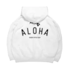 ハワイスタイルクラブの〔Back Print〕 ALOHA ISLANDS BLK LOGO ビッグシルエットパーカー