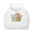 かわいいもののおみせ　いそぎんちゃくの表裏印刷　仲良し猫　鯖トラ&サビ Big Hoodie