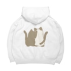 かわいいもののおみせ　いそぎんちゃくの表裏印刷　仲良し猫　黒&ポインテッド Big Hoodie