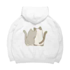 かわいいもののおみせ　いそぎんちゃくの表裏印刷　仲良し猫　灰白ハチワレ&ポインテッド Big Hoodie