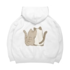 かわいいもののおみせ　いそぎんちゃくの表裏印刷　仲良し猫　キジトラ&ポインテッド Big Hoodie