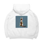 ニャーニャーとヤーヨのひっつかまる猫 (blue) / ニャーニャー Big Hoodie